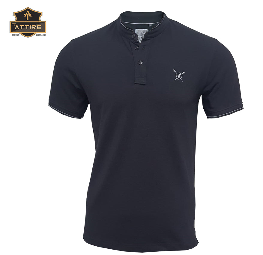 MEN'S POLO T-SHIRT (MANDARIN / CHINESE - COLLAR) - PLAIN / SOLID